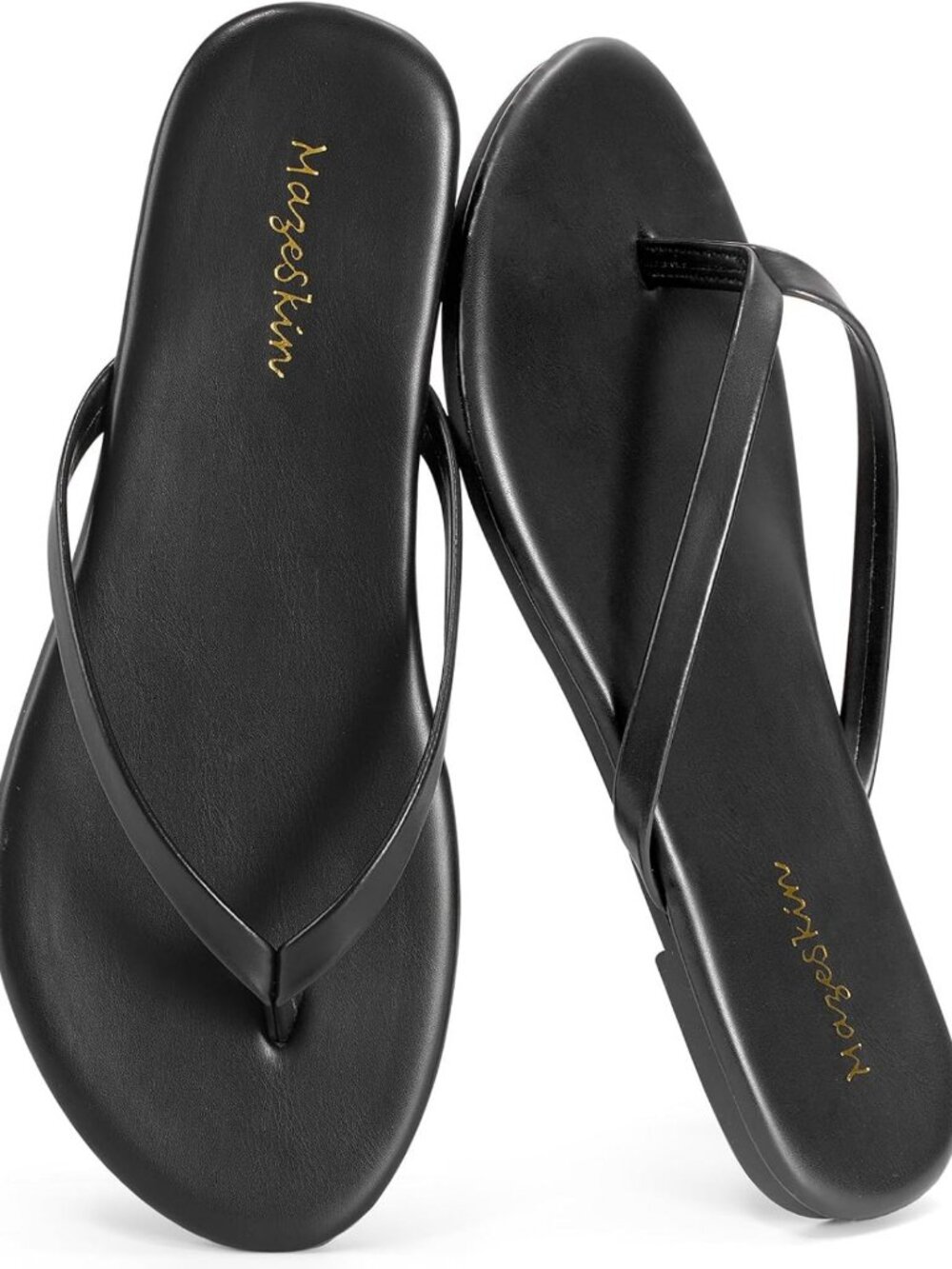 Comfortable Memory Foam Flip Flops | Soft Vegan Leather Casual Summer Sandals